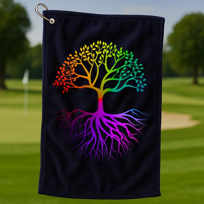 Rainbow Colorful - Tree Of life Golf Towel