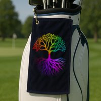 Rainbow Colorful - Tree Of life Golf Towel