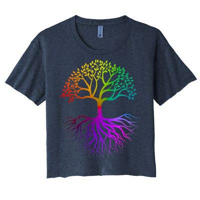 Rainbow Colorful - Tree Of life Women's Crop Top Tee