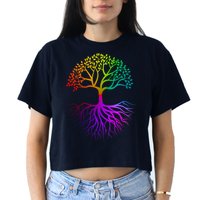 Rainbow Colorful - Tree Of life Crop Top