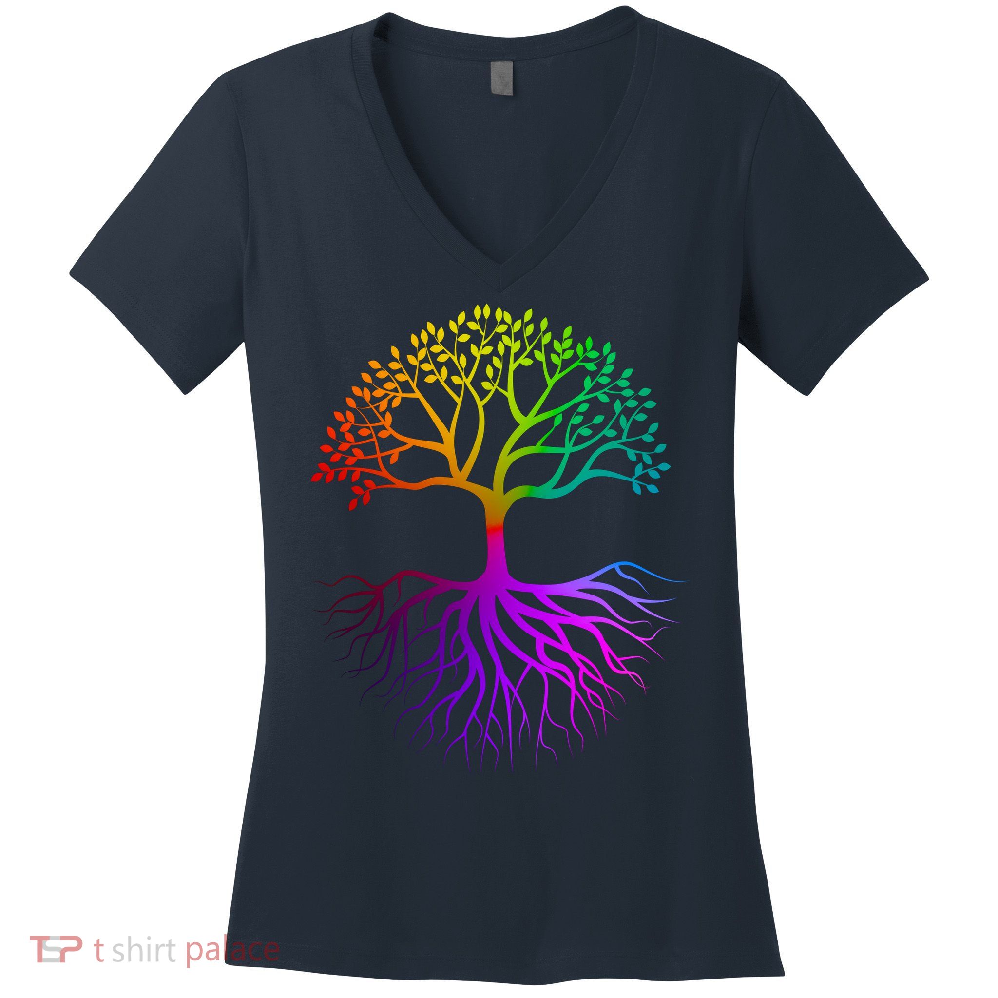 Rainbow Colorful - Tree Of life Women's V-Neck T-Shirt