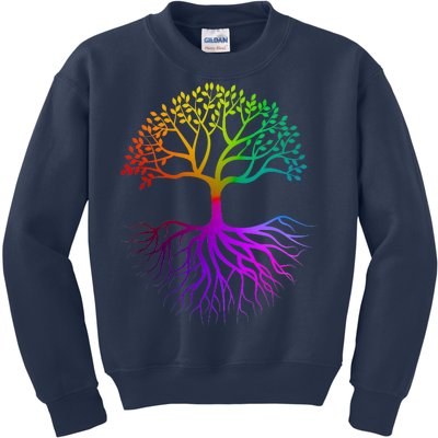 Rainbow Colorful - Tree Of life Kids Sweatshirt