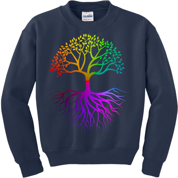 Rainbow Colorful - Tree Of life Kids Sweatshirt