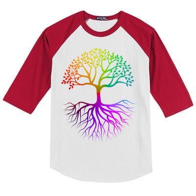 Rainbow Colorful - Tree Of life Kids Colorblock Raglan Jersey