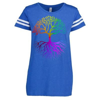 Rainbow Colorful - Tree Of life Enza Ladies Jersey Football T-Shirt