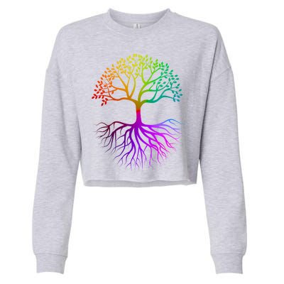 Rainbow Colorful - Tree Of life Cropped Pullover Crew