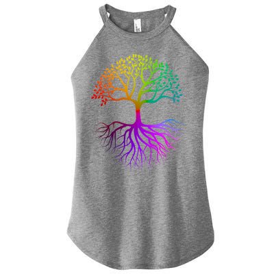 Rainbow Colorful - Tree Of life Women's Perfect Tri Rocker Tank