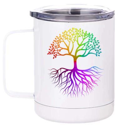 Rainbow Colorful - Tree Of life 12 oz Stainless Steel Tumbler Cup