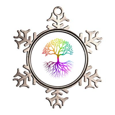 Rainbow Colorful - Tree Of life Metallic Star Ornament