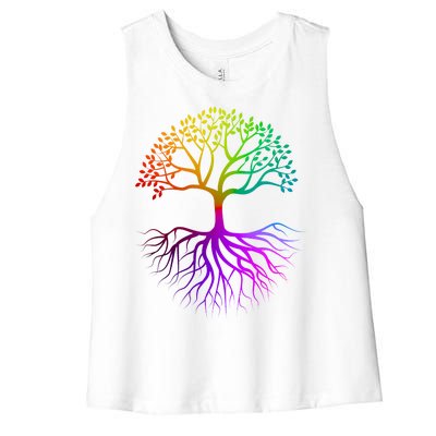 Rainbow Colorful - Tree Of life Women's Racerback Cropped Tank