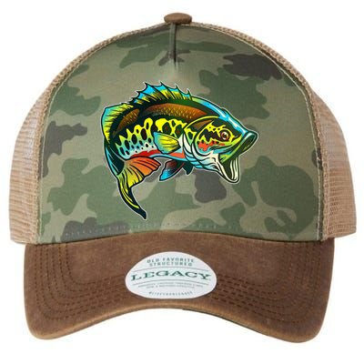 Rainbow Colorful Bass Legacy Tie Dye Trucker Hat