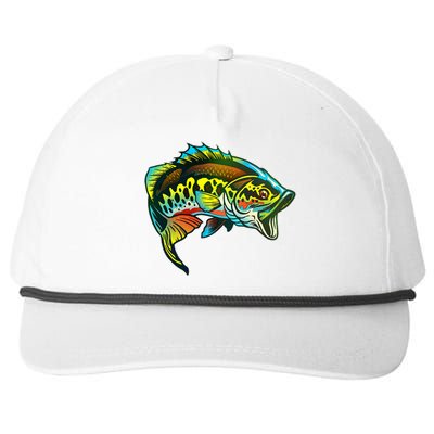 Rainbow Colorful Bass Snapback Five-Panel Rope Hat