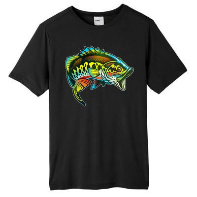 Rainbow Colorful Bass Tall Fusion ChromaSoft Performance T-Shirt