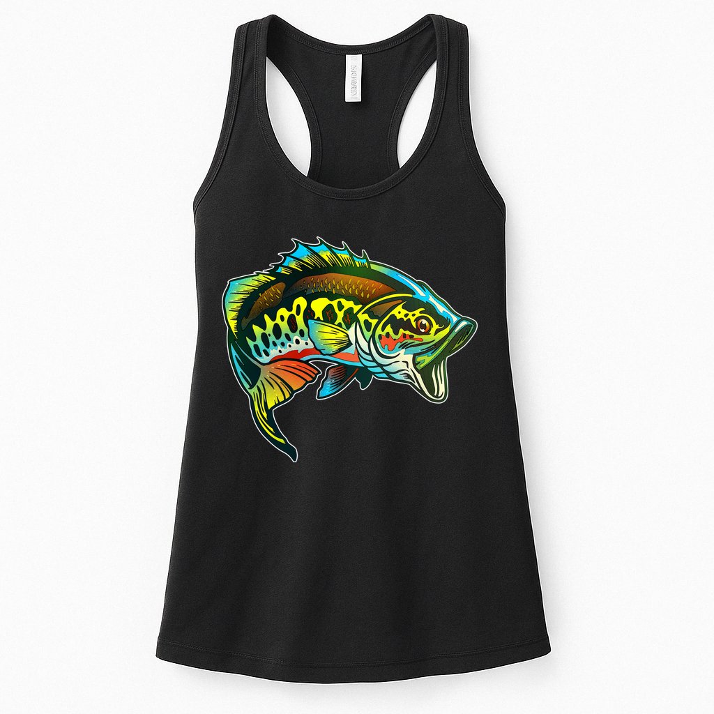 Rainbow Colorful Bass Womens Tank Top