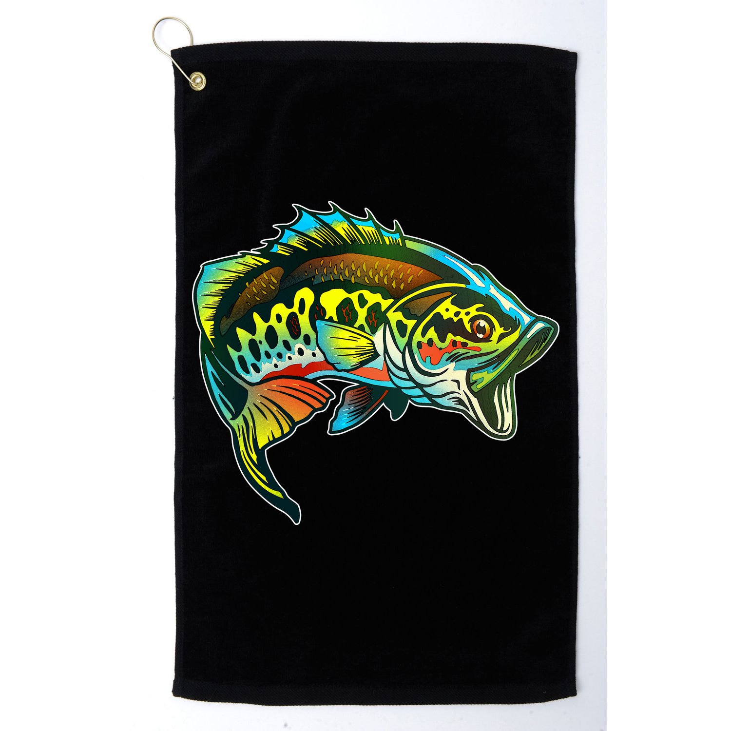 Rainbow Colorful Bass Golf Towel