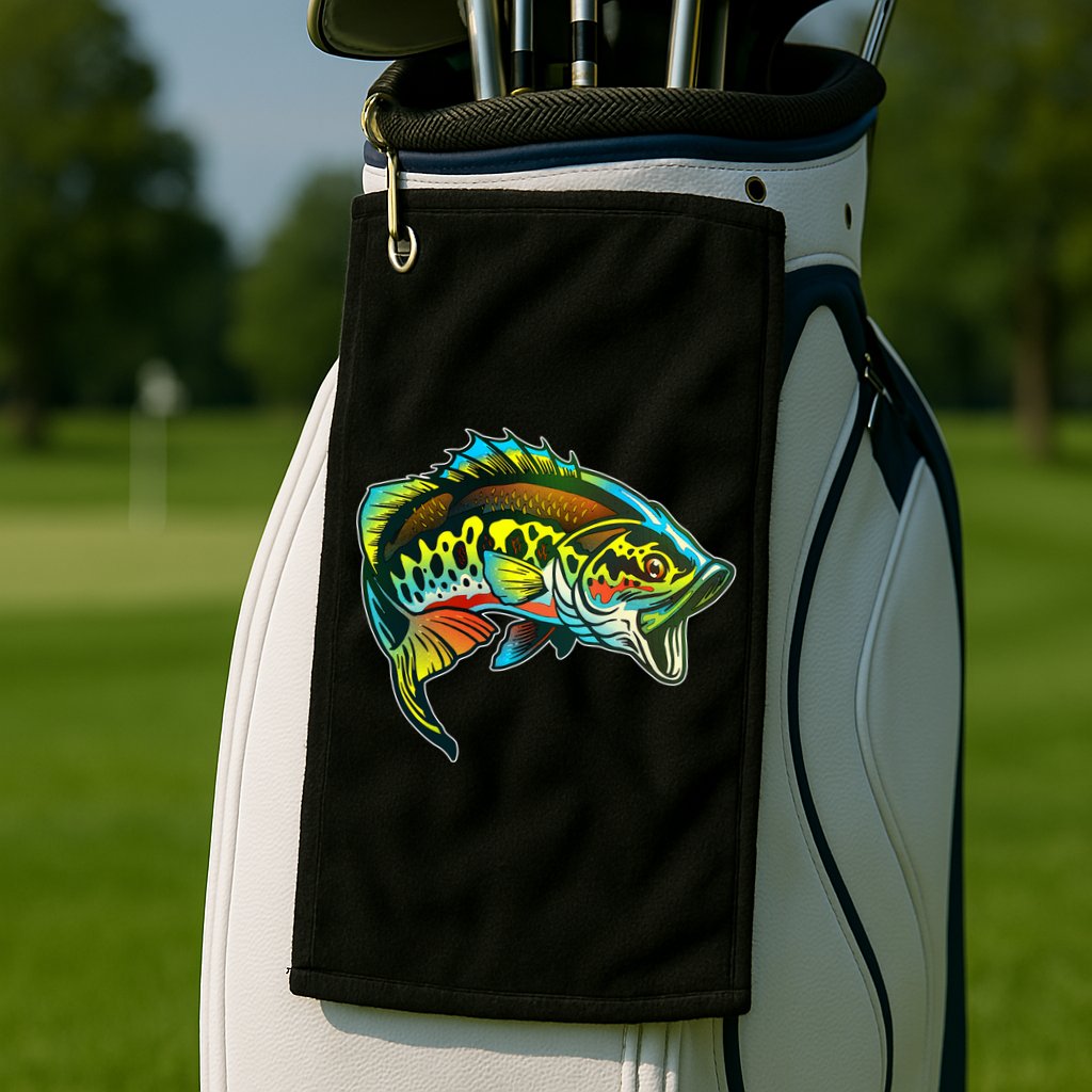 Rainbow Colorful Bass Golf Towel