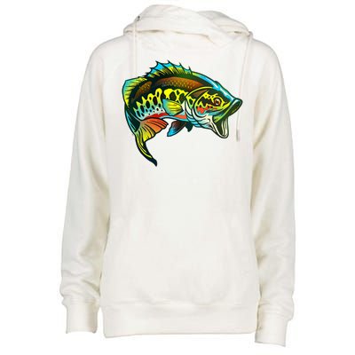 Rainbow Colorful Bass Womens Funnel Neck Pullover Hood