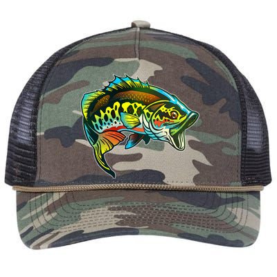 Rainbow Colorful Bass Retro Rope Trucker Hat Cap