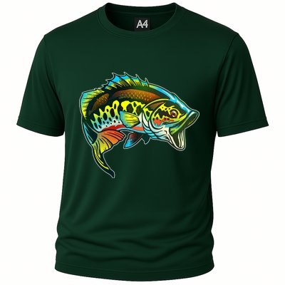 Rainbow Colorful Bass Cooling Performance Crew T-Shirt