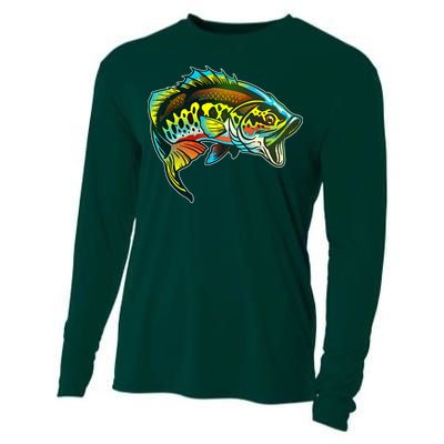 Rainbow Colorful Bass Cooling Performance Long Sleeve Crew