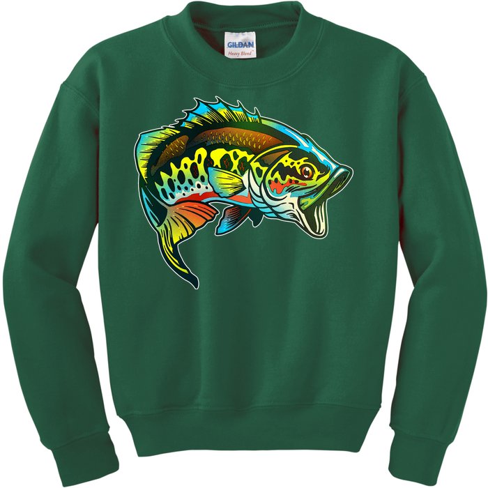 Rainbow Colorful Bass Kids Sweatshirt