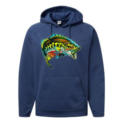 Rainbow Colorful Bass Performance Fleece Hoodie