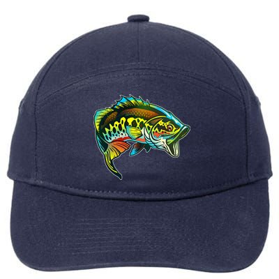 Rainbow Colorful Bass 7-Panel Snapback Hat