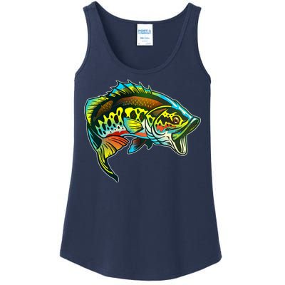 Rainbow Colorful Bass Ladies Essential Tank