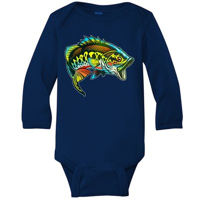 Rainbow Colorful Bass Baby Long Sleeve Bodysuit