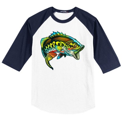 Rainbow Colorful Bass Baseball Sleeve Shirt