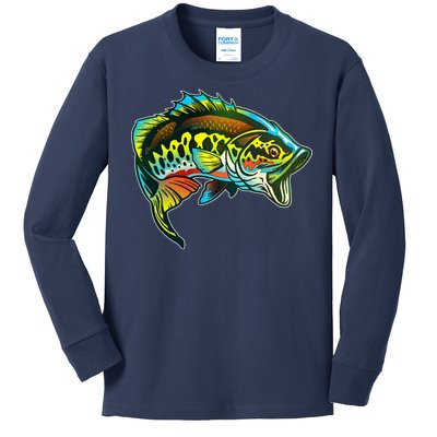 Rainbow Colorful Bass Kids Long Sleeve Shirt