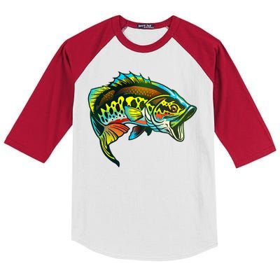 Rainbow Colorful Bass Kids Colorblock Raglan Jersey