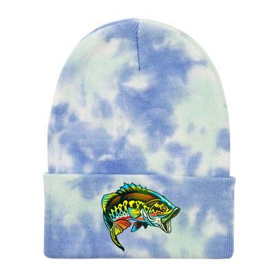 Rainbow Colorful Bass Tie Dye 12in Knit Beanie