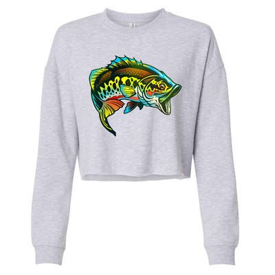 Rainbow Colorful Bass Cropped Pullover Crew