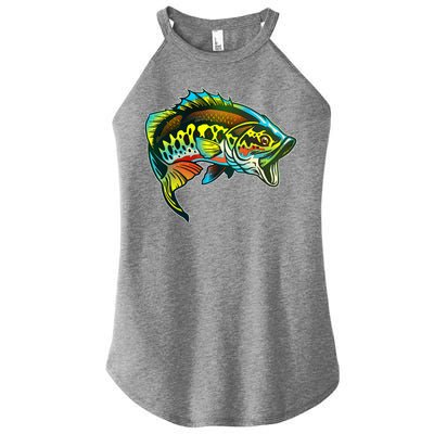 Rainbow Colorful Bass Women's Perfect Tri Rocker Tank