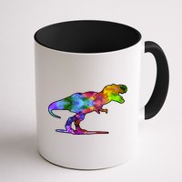 Rainbow Colorful Trex Dinosaur Mug