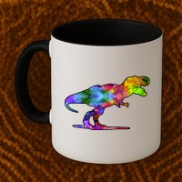 Rainbow Colorful Trex Dinosaur Mug