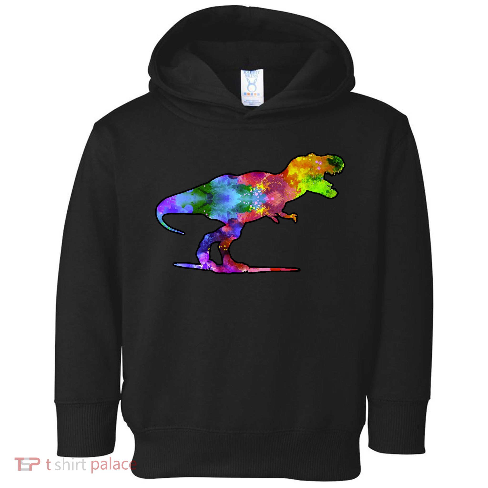 Rainbow Colorful Trex Dinosaur Toddler Hoodie