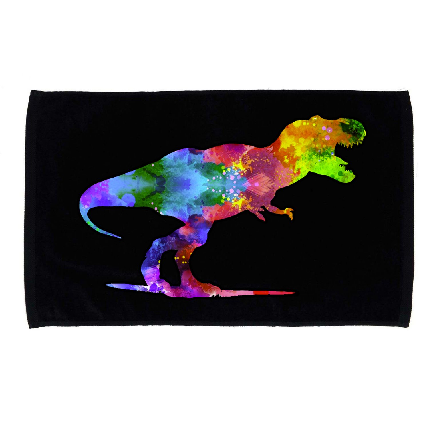 Rainbow Colorful Trex Dinosaur Microfiber Hand Towel