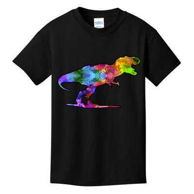 Rainbow Colorful Trex Dinosaur Kids T-Shirt