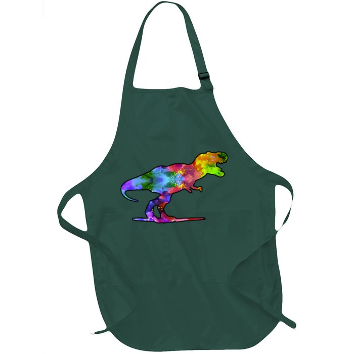 Rainbow Colorful Trex Dinosaur Apron