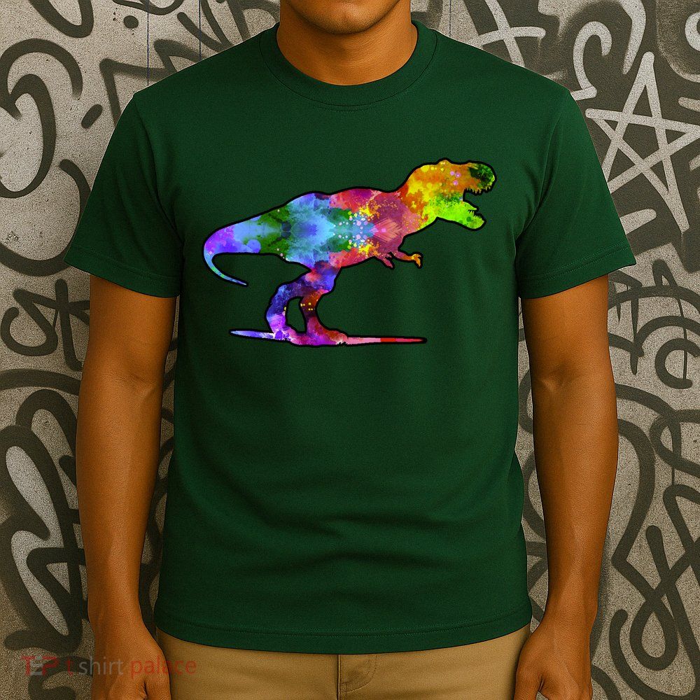Rainbow Colorful Trex Dinosaur T-Shirt