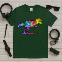 Rainbow Colorful Trex Dinosaur T-Shirt