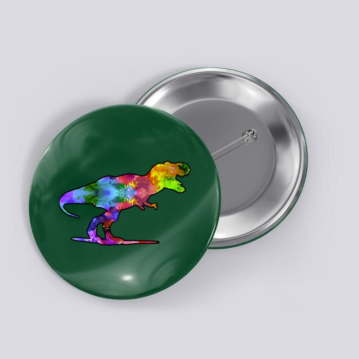 Rainbow Colorful Trex Dinosaur Button