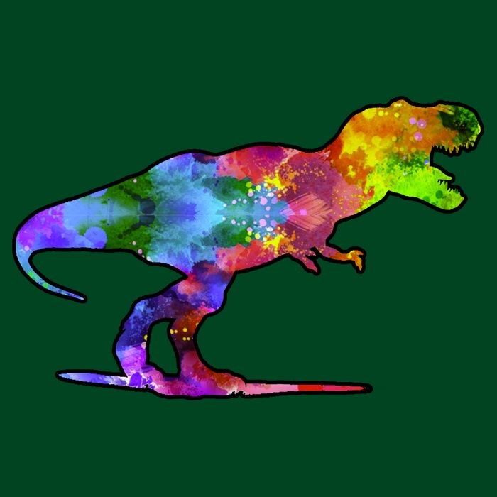 Rainbow Colorful Trex Dinosaur Button