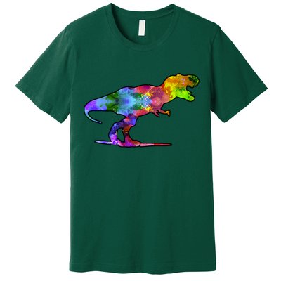 Rainbow Colorful Trex Dinosaur Premium T-Shirt