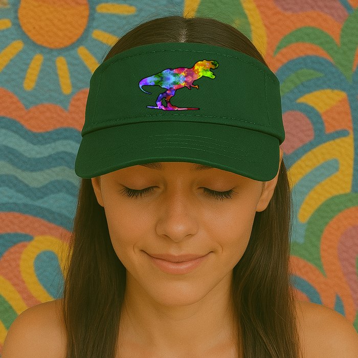 Rainbow Colorful Trex Dinosaur Visor