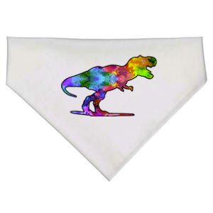 Rainbow Colorful Trex Dinosaur USA-Made Doggie Bandana