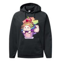 Rainbow Cupcake Kitten Cute Cat Performance Fleece Hoodie