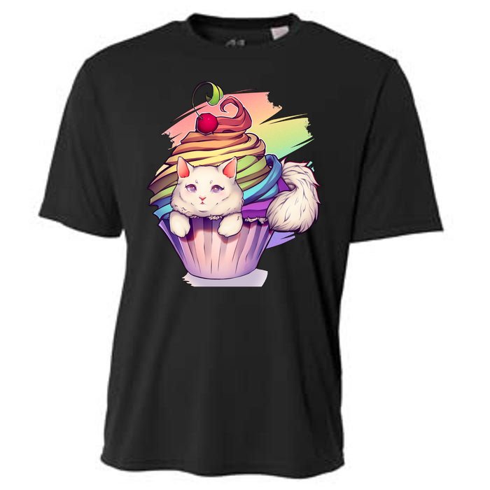 Rainbow Cupcake Kitten Cute Cat Cooling Performance Crew T-Shirt